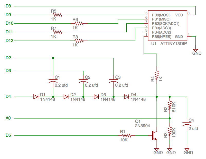 Wayne's Tinkering Page - ATTiny Fuse Reset with 12 Volt Charge Pump
