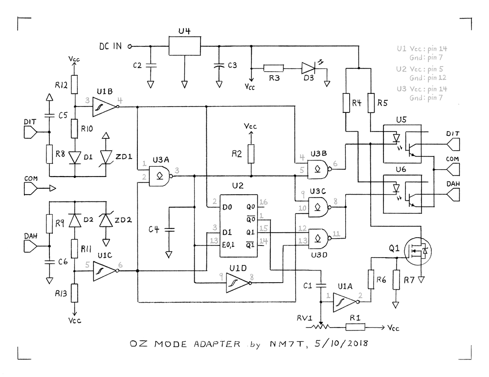 NM7T OZ Mode Adapter (MSK5 Squeeze Keyer)