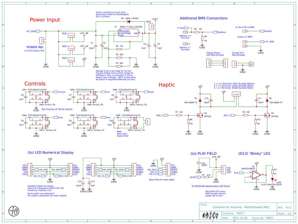 K4ICY Columns Main Board Schematic