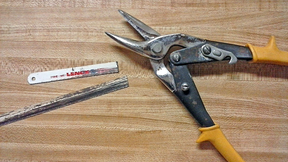 Cut the blade with Metal Shears