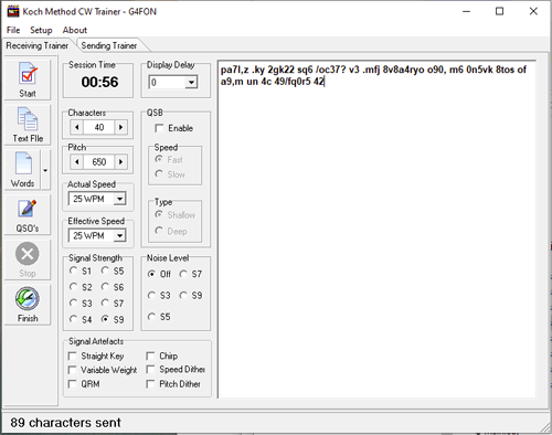 G4FON Koch Method CW Trainer - Version 10